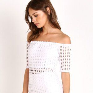 Kendall + Kylie Off the Shoulder Laser Cut Top L